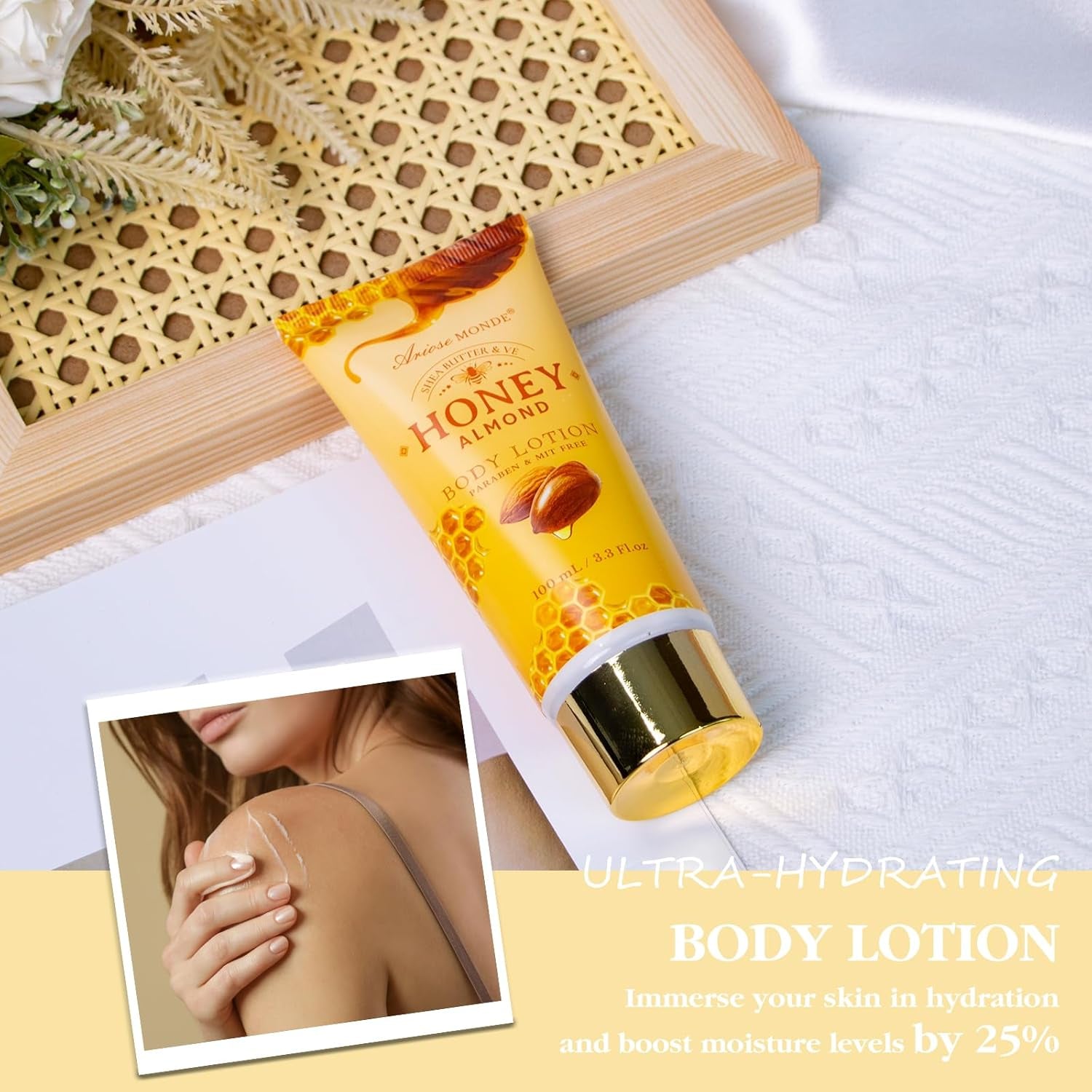 Gift Baskets for Women, Spa Gifts for Women, 8Pcs Honey Almond Bath Gift Set for Women, Relaxation Self Care Spa Kit W/Bath Bomb, Bubble Bath, Mom Birthday Gifts, Christmas Gifts Thank You Gifts