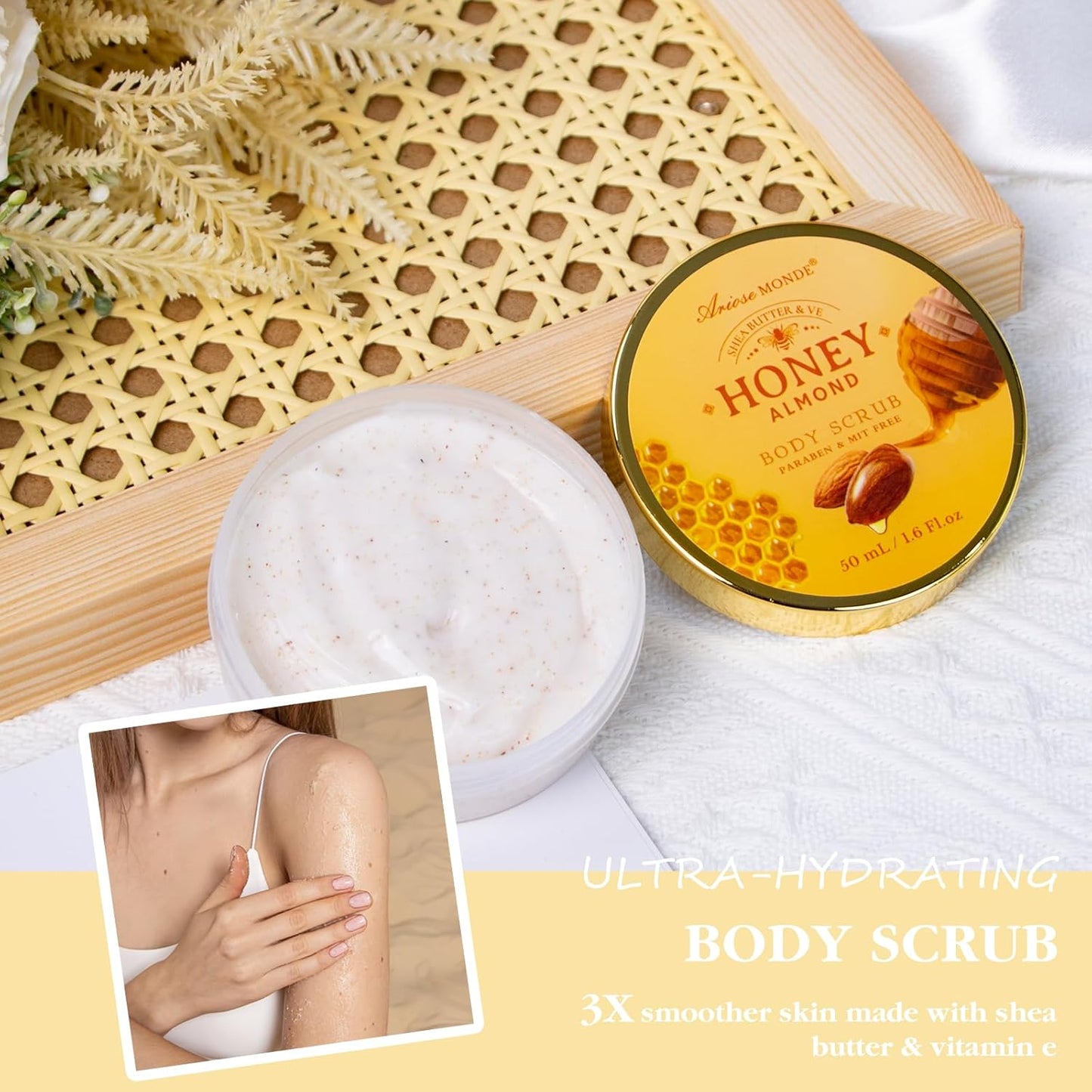 Gift Baskets for Women, Spa Gifts for Women, 8Pcs Honey Almond Bath Gift Set for Women, Relaxation Self Care Spa Kit W/Bath Bomb, Bubble Bath, Mom Birthday Gifts, Christmas Gifts Thank You Gifts