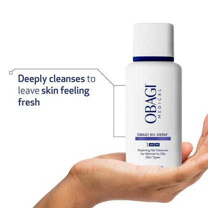 Obagi Nu-Derm Foaming Gel – Gel-Based Cleanser for Normal to Oily & Sensitive Skin