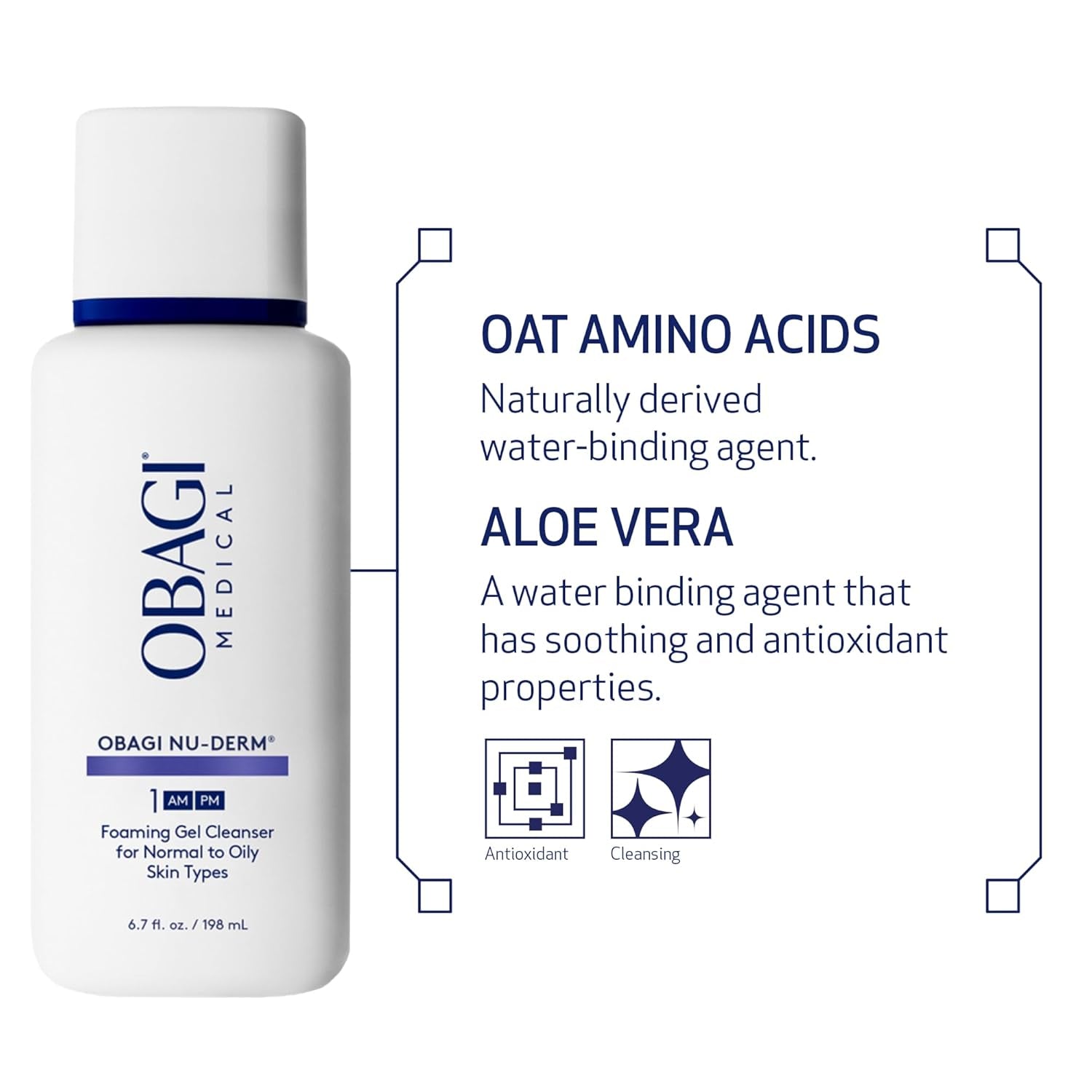 Obagi Nu-Derm Foaming Gel – Gel-Based Cleanser for Normal to Oily & Sensitive Skin